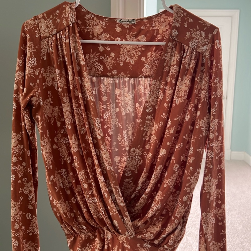 Free People criss-crossed bodysuit, women’s S